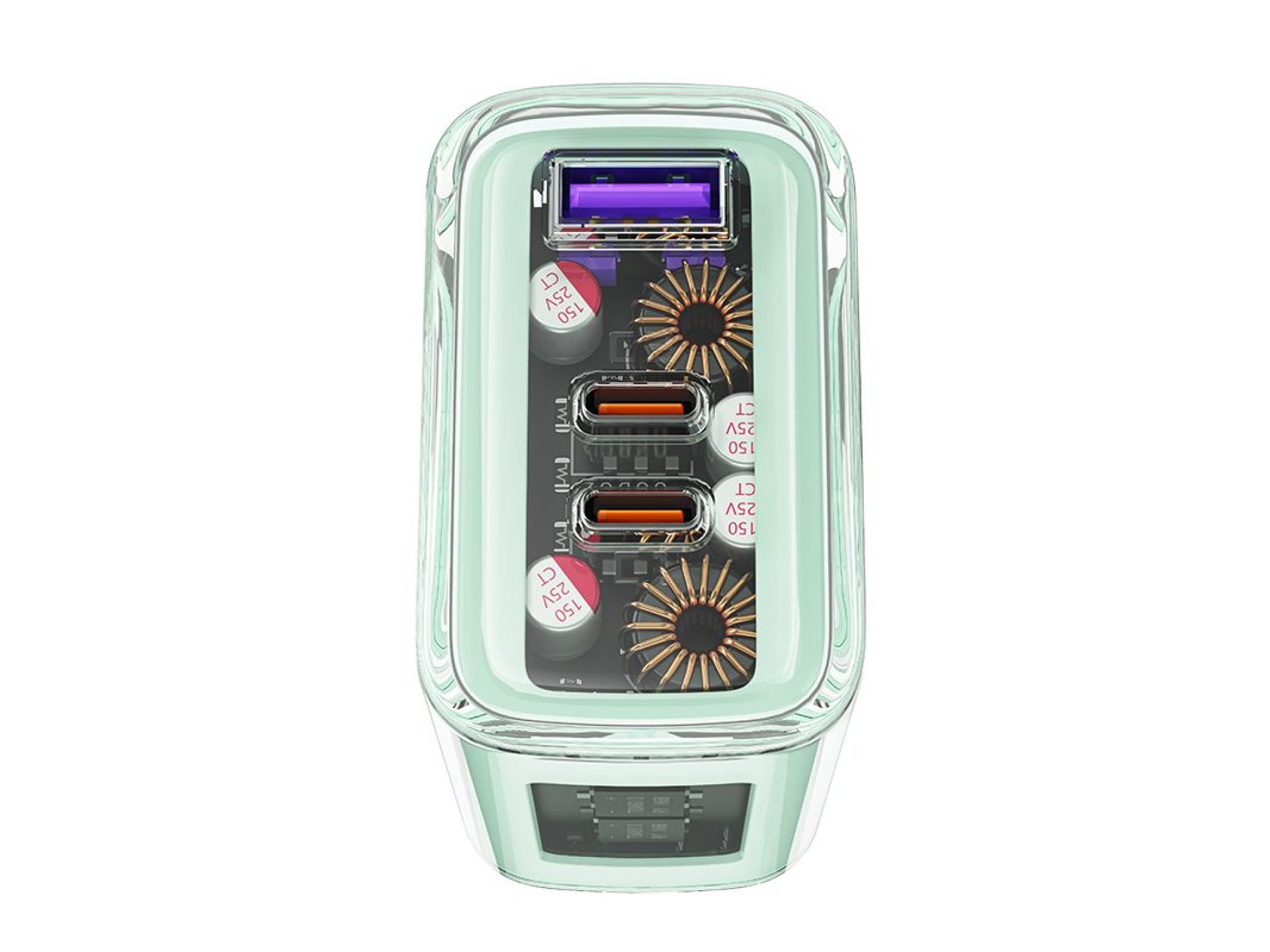 Acefast charger GaN 65W 3 ports (1xUSB, 2xUSB C) pink (A45)