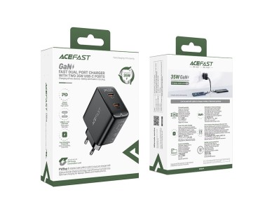 Fast charger GaN 35W PD 2x USB C Acefast A49 - black