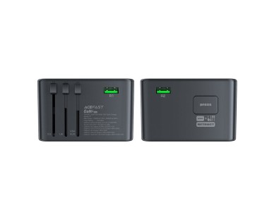 Adaptador de cargador de viaje Acefast Z1 GaN de 75 W PD con 3 puertos USB-C y 2 puertos USB-A - neg Adaptador de cargador de viaje Acefast Z1 GaN de 75 W PD con 3 puertos USB-C y 2 puertos USB-A - neg