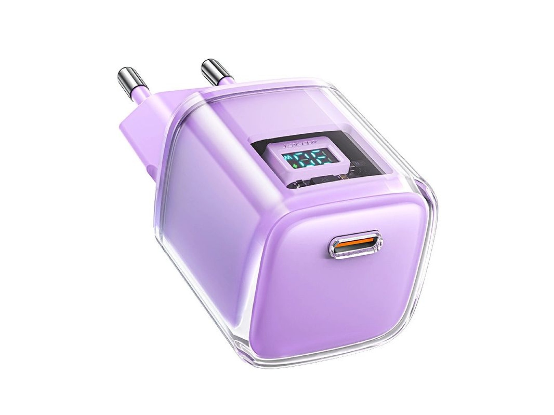 Carregador Acefast A53 PD 30W GaN USB-C com visor - roxo