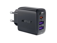 Carregador Acefast A57 PD 35W GaN com 2 portas USB-A + USB-C e 3 portas adicionais - preto Carregador Acefast A57 PD 35W GaN com 2 portas USB-A + USB-C e 3 portas adicionais - preto