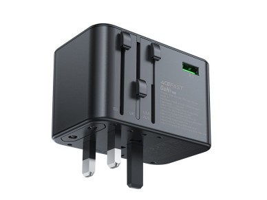 Acefast Z1 GaN 75W PD travel charger adapter 3x USB-C 2x USB-A - black Acefast Z1 GaN 75W PD travel charger adapter 3x USB-C 2x USB-A - black