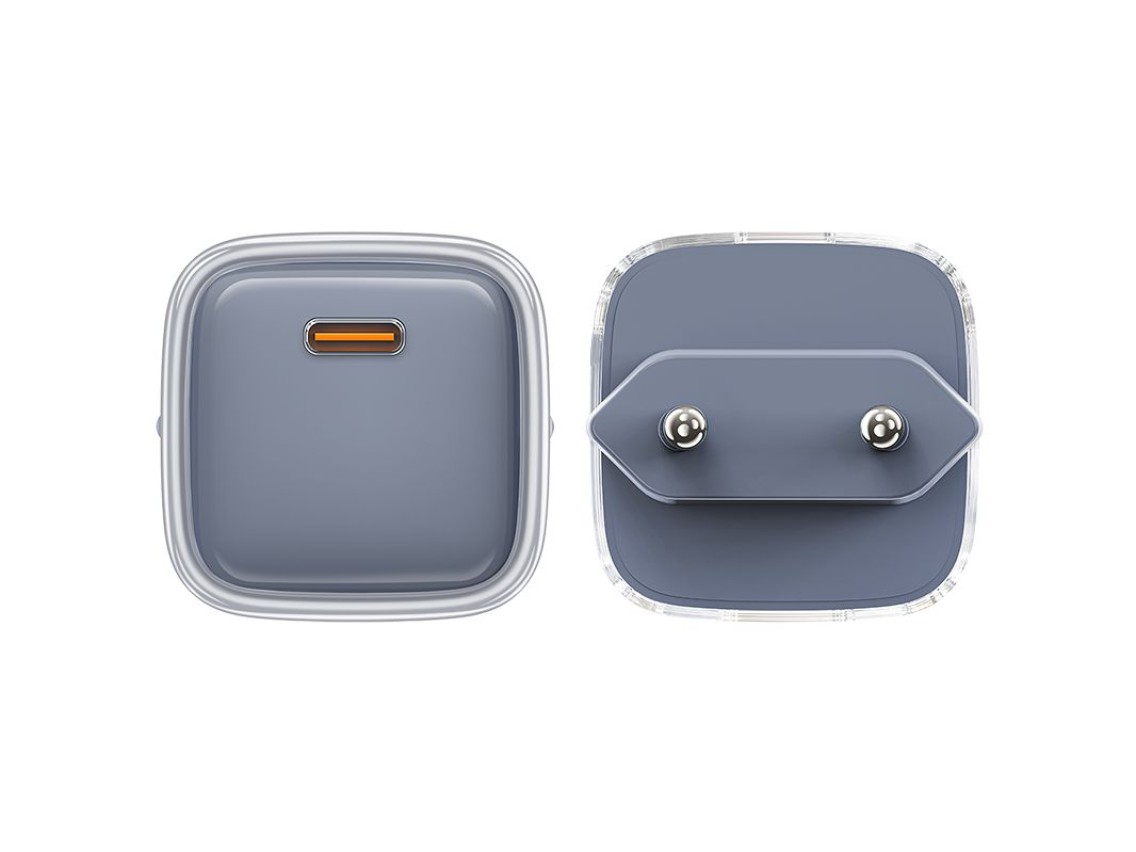 Carregador Acefast A53 PD 30W GaN USB-C com visor - cinza