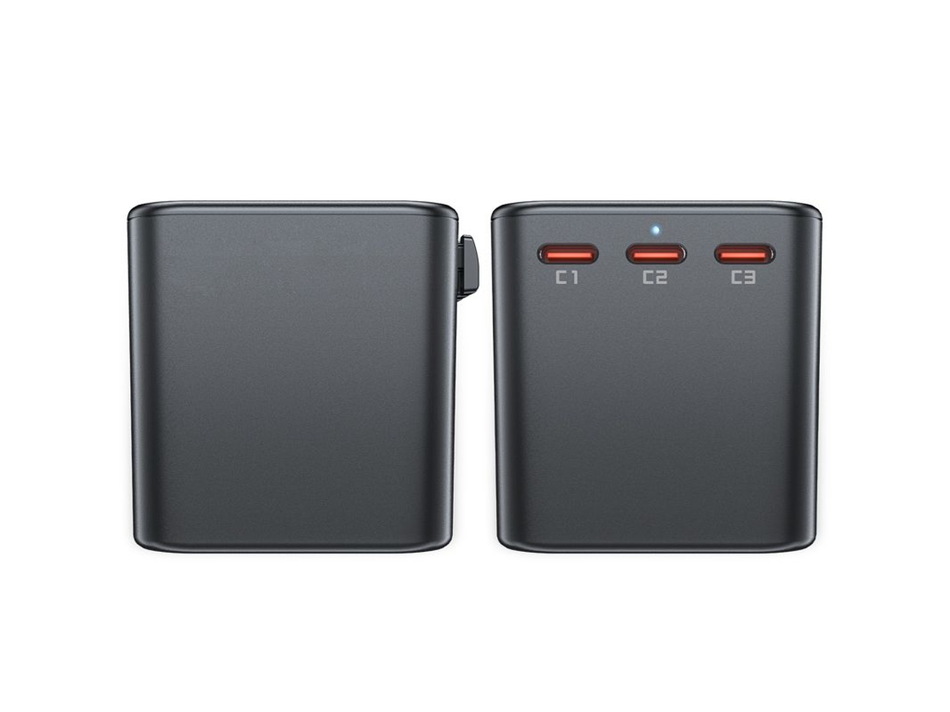 Acefast Z1 GaN 75W PD travel charger adapter 3x USB-C 2x USB-A - black