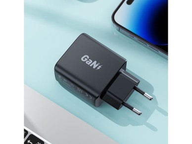 Fast charger GaN 35W PD 2x USB C Acefast A49 - black