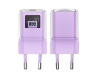 Carregador Acefast A53 PD 30W GaN USB-C com visor - roxo Carregador Acefast A53 PD 30W GaN USB-C com visor - roxo