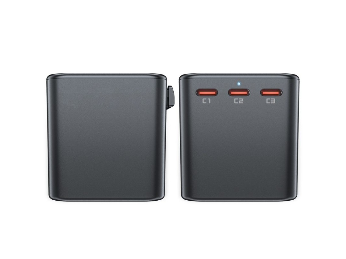 Acefast Z1 GaN 75W PD travel charger adapter 3x USB-C 2x USB-A - black