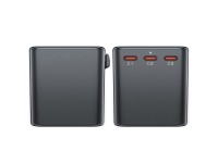 Acefast Z1 GaN 75W PD travel charger adapter 3x USB-C 2x USB-A - black Acefast Z1 GaN 75W PD travel charger adapter 3x USB-C 2x USB-A - black