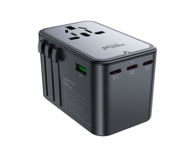 Adaptador de cargador de viaje Acefast Z1 GaN de 75 W PD con 3 puertos USB-C y 2 puertos USB-A - neg Adaptador de cargador de viaje Acefast Z1 GaN de 75 W PD con 3 puertos USB-C y 2 puertos USB-A - neg