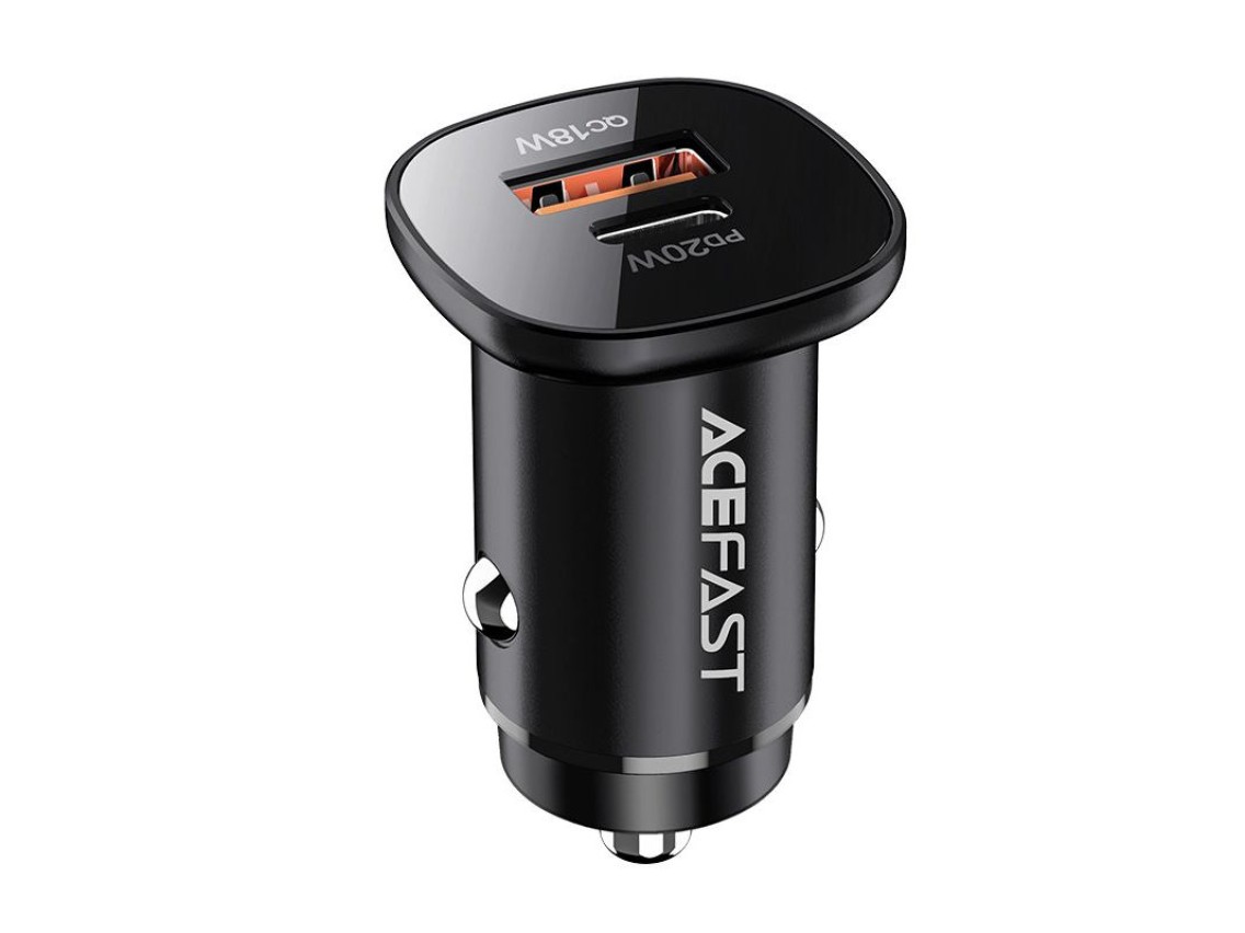 Acefast car charger 38W USB Type C / USB, PPS, Power Delivery, Quick Charge 3.0, AFC, FCP black (B1
