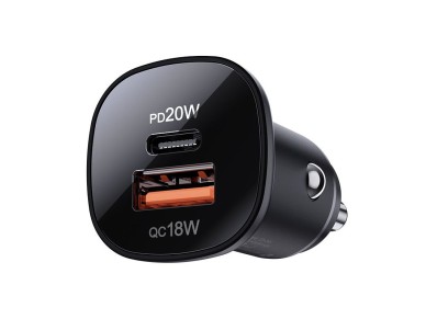 Cargador de coche Acefast de 38 W USB tipo C / USB, PPS, Power Delivery, Quick Charge 3.0, AFC, FCP Cargador de coche Acefast de 38 W USB tipo C / USB, PPS, Power Delivery, Quick Charge 3.0, AFC, FCP