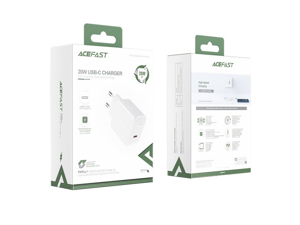 Acefast fast charger USB Type C 20W Power Delivery white (A1 EU white)