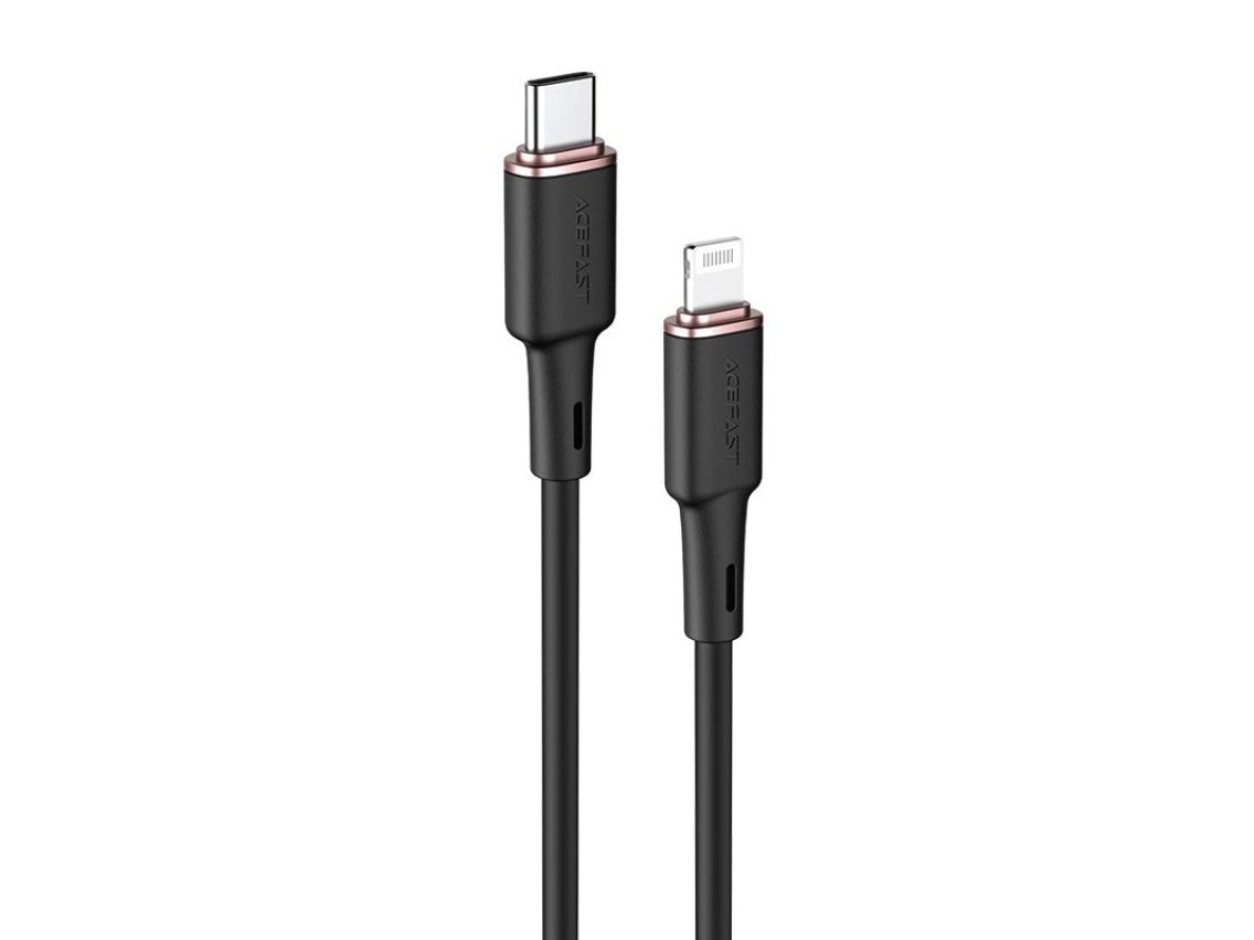 Cable Acefast MFI USB Tipo C - Lightning 1,2 m, 30 W, 3 A negro (C2-01 negro)