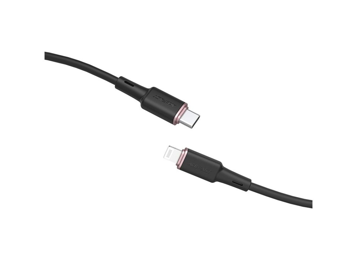 Cable Acefast MFI USB Tipo C - Lightning 1,2 m, 30 W, 3 A negro (C2-01 negro)