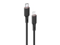 Cable Acefast MFI USB Tipo C - Lightning 1,2 m, 30 W, 3 A negro (C2-01 negro) Cable Acefast MFI USB Tipo C - Lightning 1,2 m, 30 W, 3 A negro (C2-01 negro)