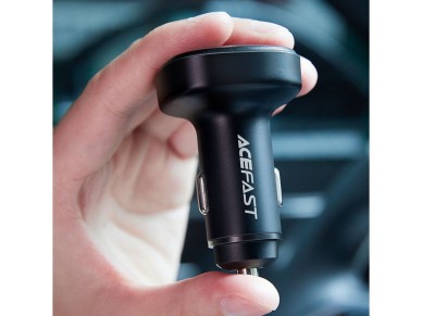 Cargador de coche Acefast de 66 W, 2 puertos USB tipo C/USB, PPS, Power Delivery, Quick Charge 4.0, 