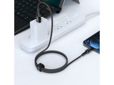 Cabo Acefast MFI USB - Lightning 1,2 m, 2,4 A preto (C1-02 preto)