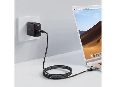 Acefast C4-03 Black USB-C - USB-C PD QC cable 100W 5A 480Mb/s 2m - black Acefast C4-03 Black USB-C - USB-C PD QC cable 100W 5A 480Mb/s 2m - black
