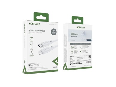Acefast C3-01 Lightning - USB-C PD cable 30W 3A 480Mb/s 1.2m - white