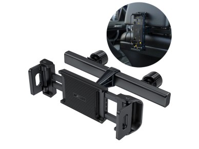 Soporte Acefast para reposacabezas de coche para tel�fono y tableta (135-230 mm de ancho) negro (D8 