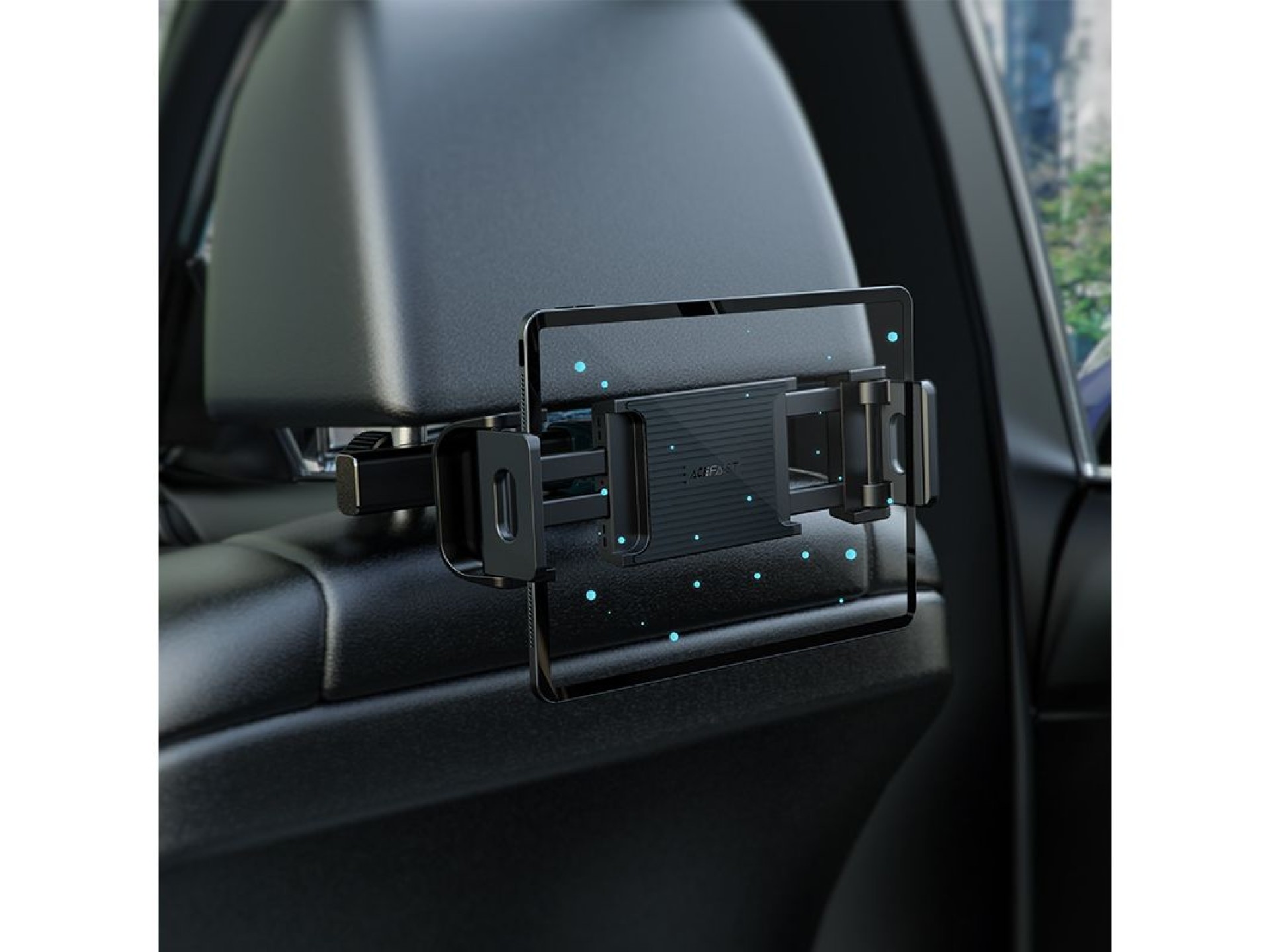 Suporte Acefast para encosto de cabeça de carro para celular e tablet (135-230 mm de largura) preto