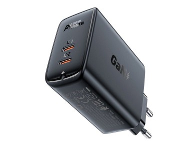 Carregador Acefast A29 PD50W GaN (USB-C + USB-C) de porta dupla, preto