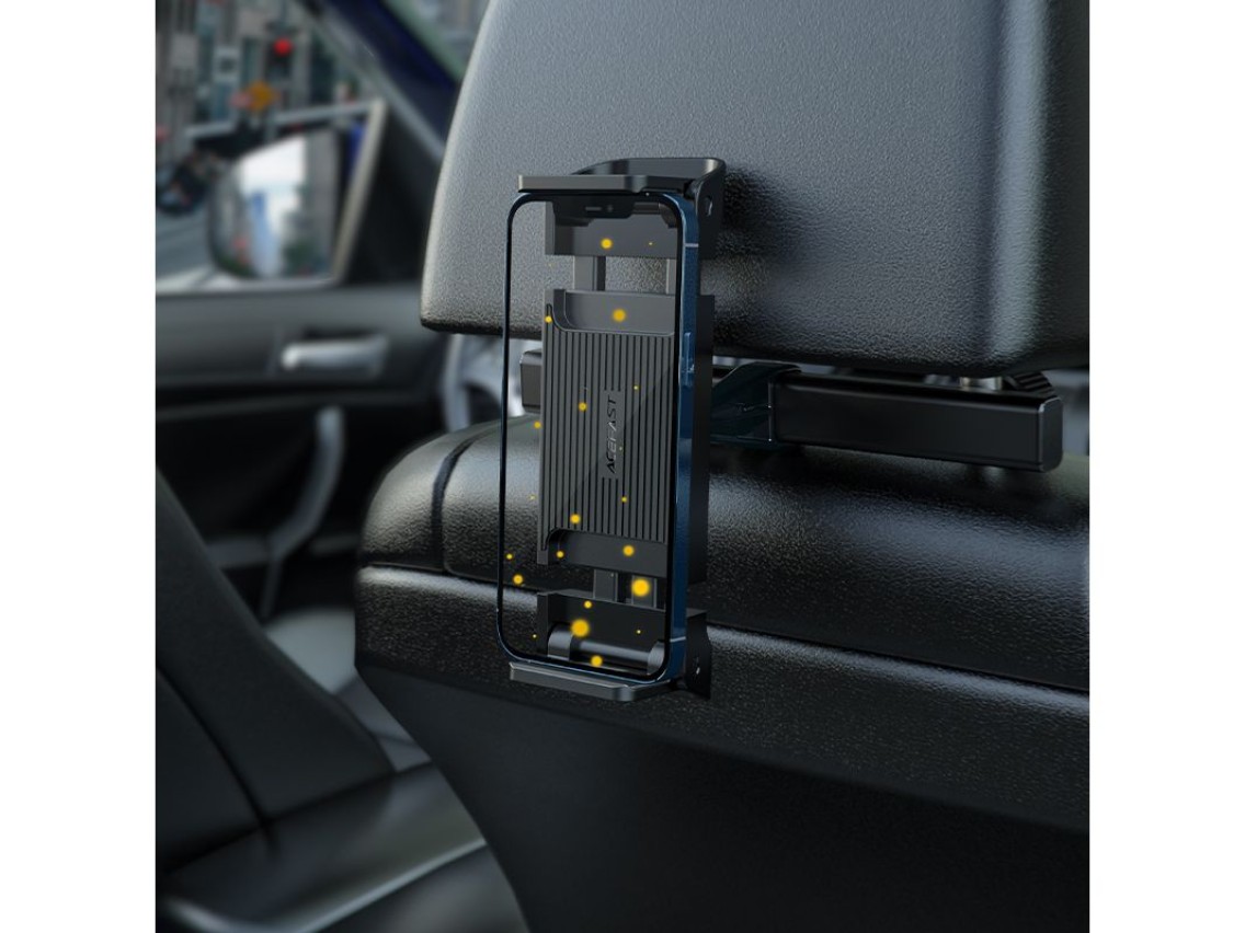 Suporte Acefast para encosto de cabeça de carro para celular e tablet (135-230 mm de largura) preto