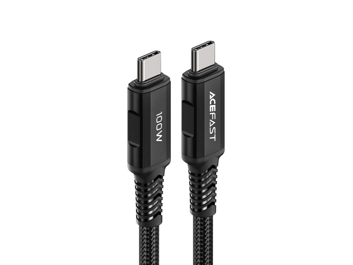 Cabo Acefast C4-03 Preto USB-C - USB-C PD QC 100W 5A 480Mb/s 2m - preto