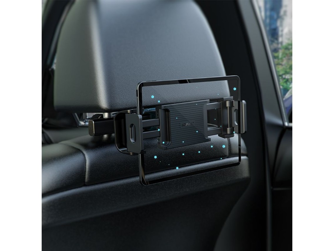 Suporte Acefast para encosto de cabeça de carro para celular e tablet (135-230 mm de largura) preto