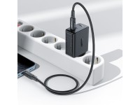 Cargador Acefast A29 PD50W GaN (USB-C + USB-C) de doble puerto, color negro.