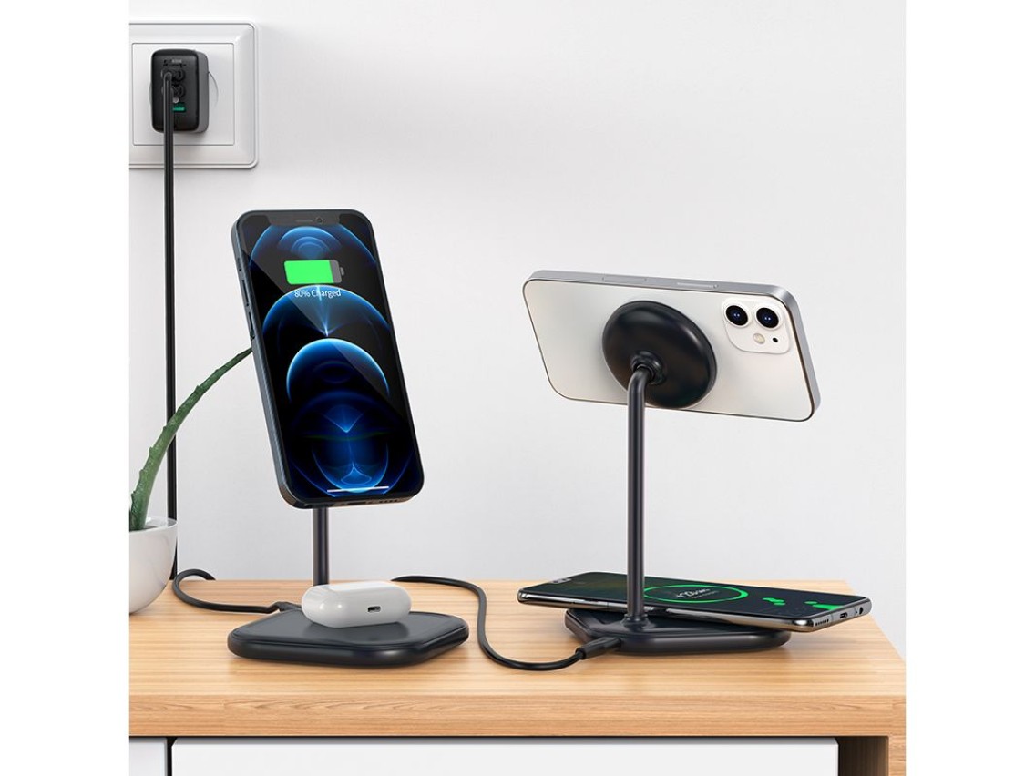 Acefast 15W Qi Wireless Charger for iPhone (with MagSafe) and Apple AirPods Stand Holder Magnetic Ho