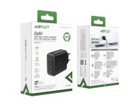 Cargador Acefast A29 PD50W GaN (USB-C + USB-C) de doble puerto, color negro.