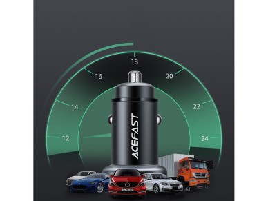 Cargador de coche Acefast de 38 W USB tipo C / USB, PPS, Power Delivery, Quick Charge 3.0, AFC, FCP Cargador de coche Acefast de 38 W USB tipo C / USB, PPS, Power Delivery, Quick Charge 3.0, AFC, FCP