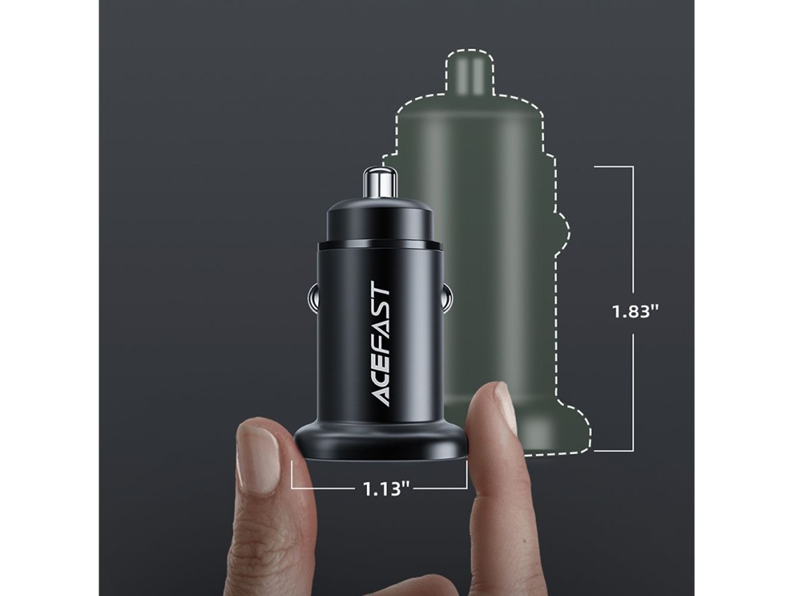 Acefast car charger 38W USB Type C / USB, PPS, Power Delivery, Quick Charge 3.0, AFC, FCP black (B1