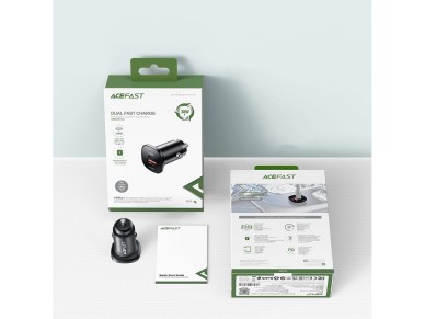 Cargador de coche Acefast de 38 W USB tipo C / USB, PPS, Power Delivery, Quick Charge 3.0, AFC, FCP Cargador de coche Acefast de 38 W USB tipo C / USB, PPS, Power Delivery, Quick Charge 3.0, AFC, FCP