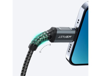 Cabo Acefast MFI USB - Lightning 1,2 m, 2,4 A preto (C1-02 preto)