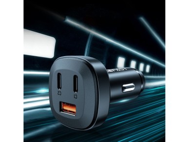 Cargador de coche Acefast de 66 W, 2 puertos USB tipo C/USB, PPS, Power Delivery, Quick Charge 4.0, 