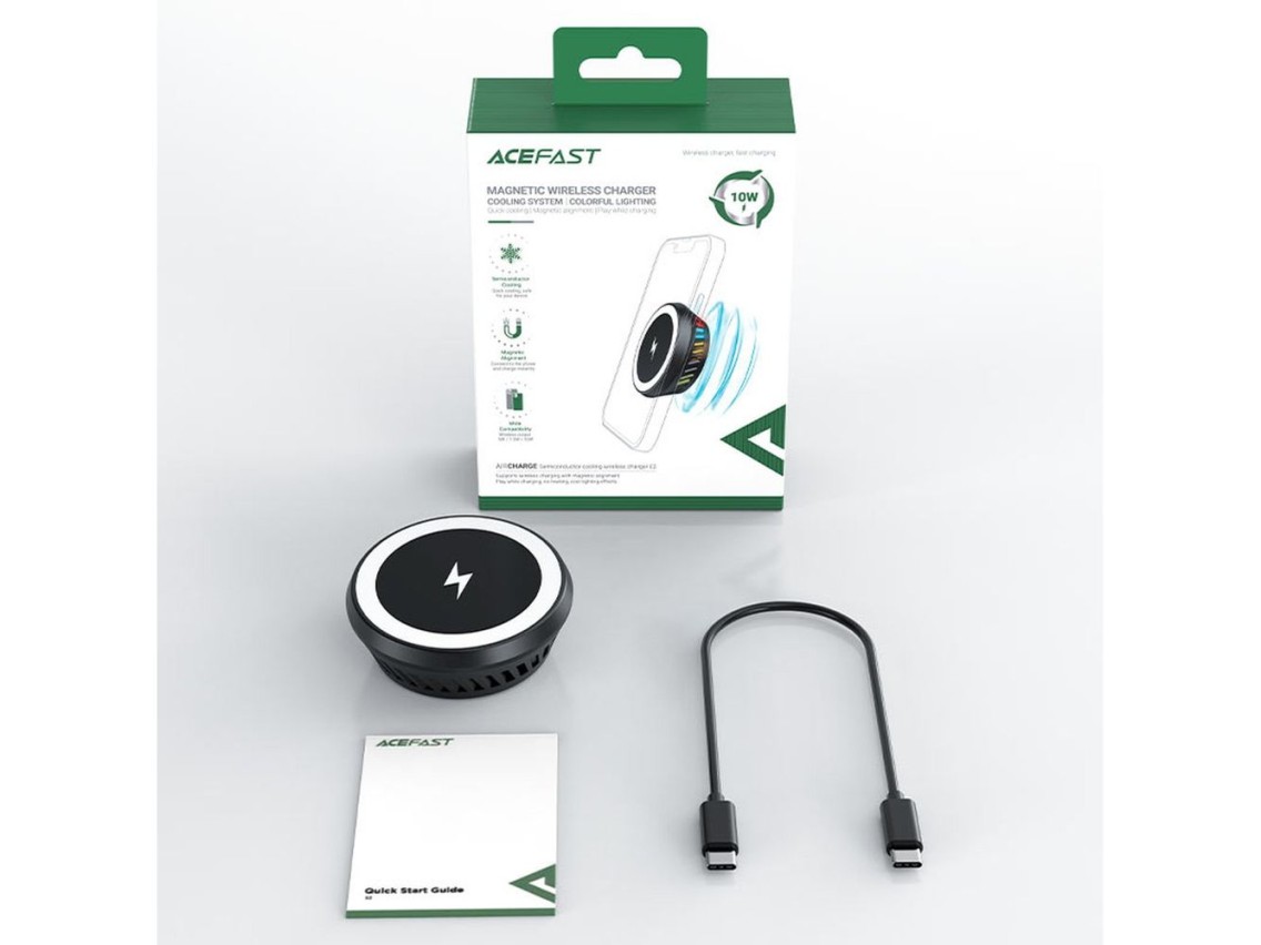 Acefast wireless induction charger with dark gray (E2) cooling system