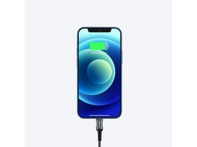 Cabo Acefast MFI USB - Lightning 1,2 m, 2,4 A preto (C1-02 preto)