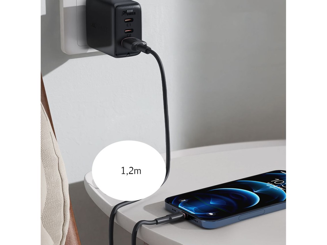 Acefast cable MFI USB - Lightning 1.2m, 2.4A black (C2-02 black)