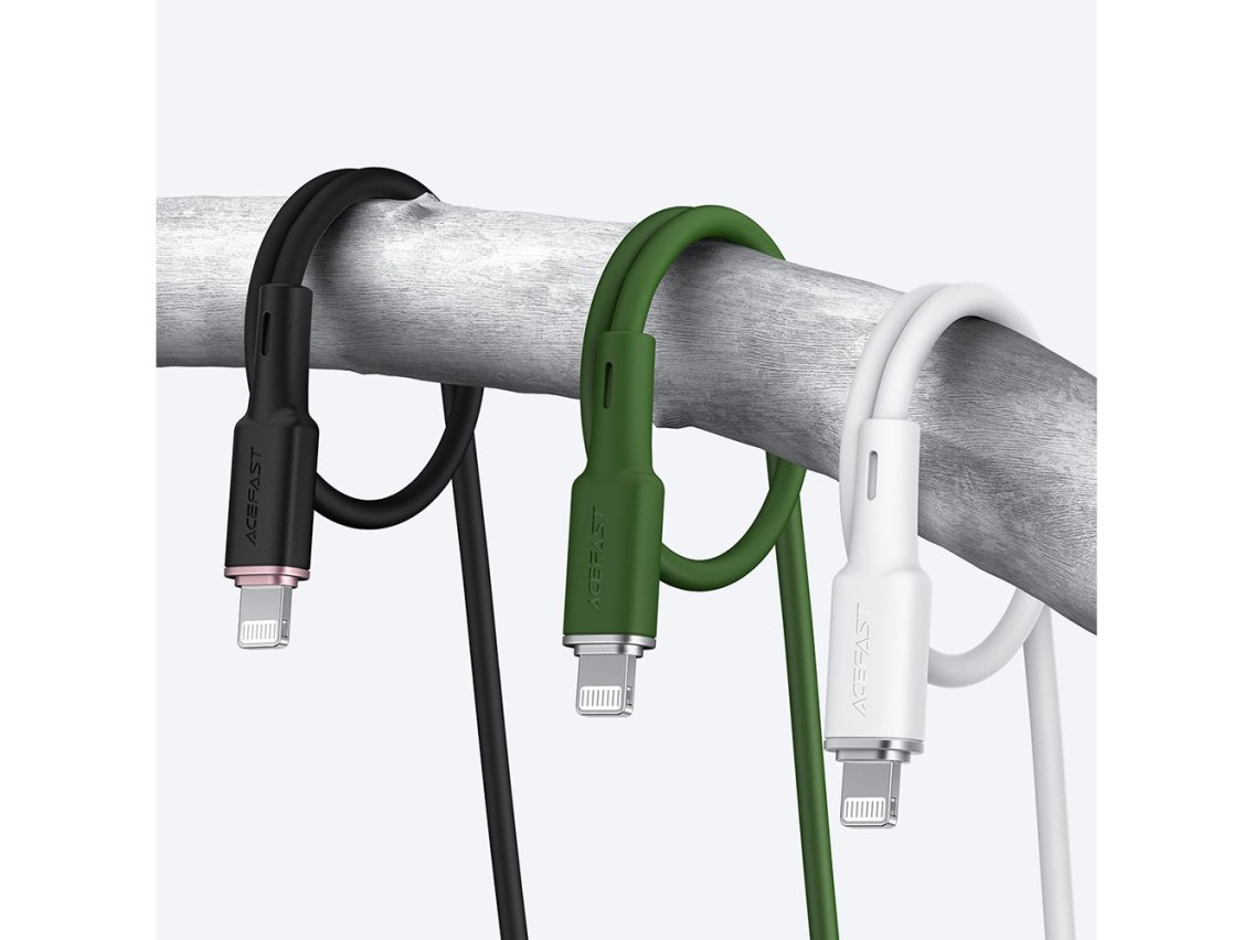 Cable Acefast MFI USB Tipo C - Lightning 1,2 m, 30 W, 3 A negro (C2-01 negro)