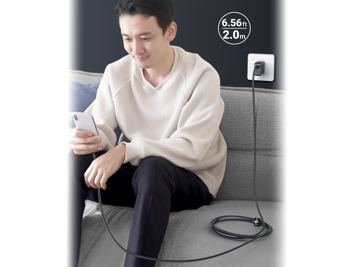 Cabo Acefast C4-03 Preto USB-C - USB-C PD QC 100W 5A 480Mb/s 2m - preto