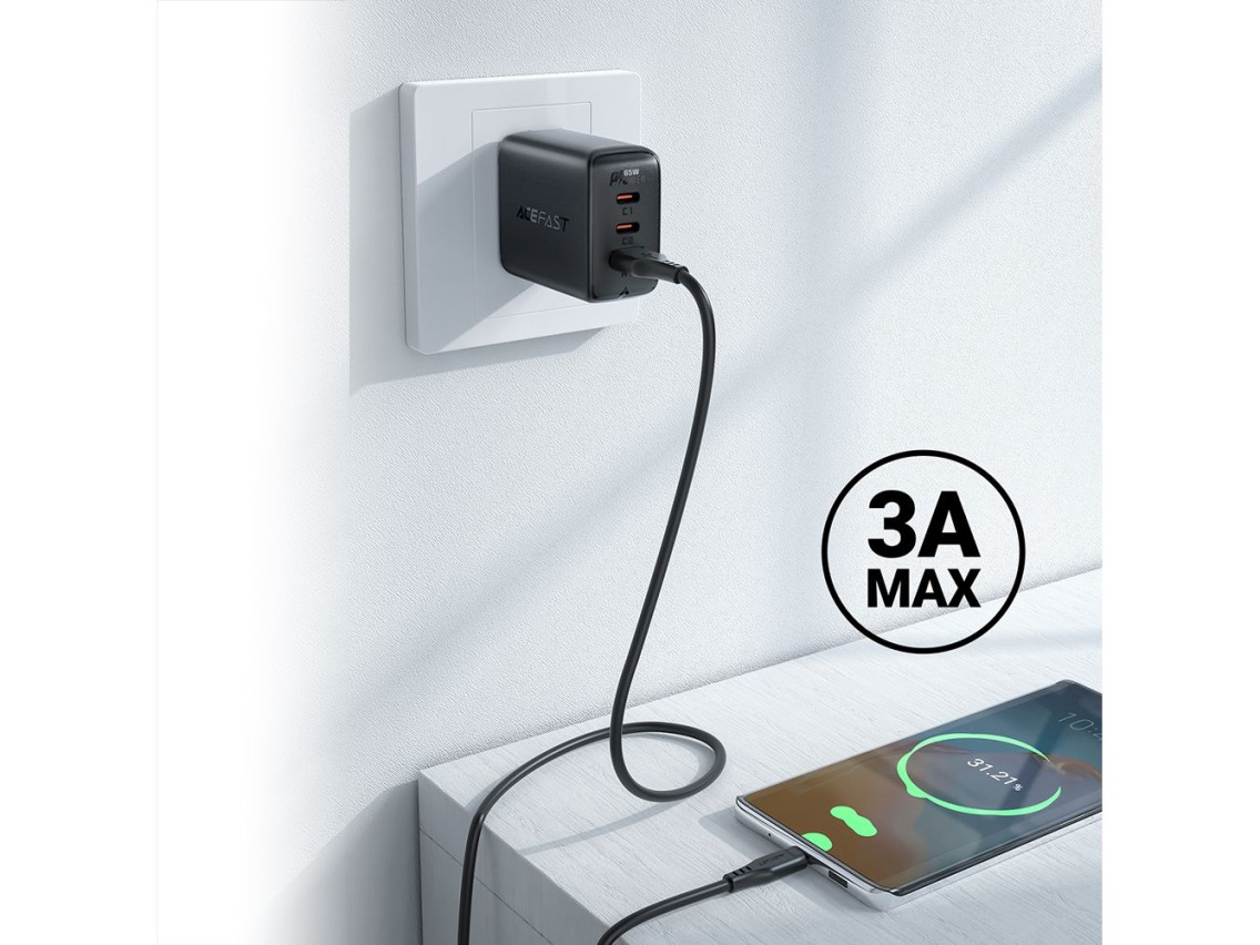 Acefast USB cable - USB Type C 1.2m, 3A white (C3-04 white)