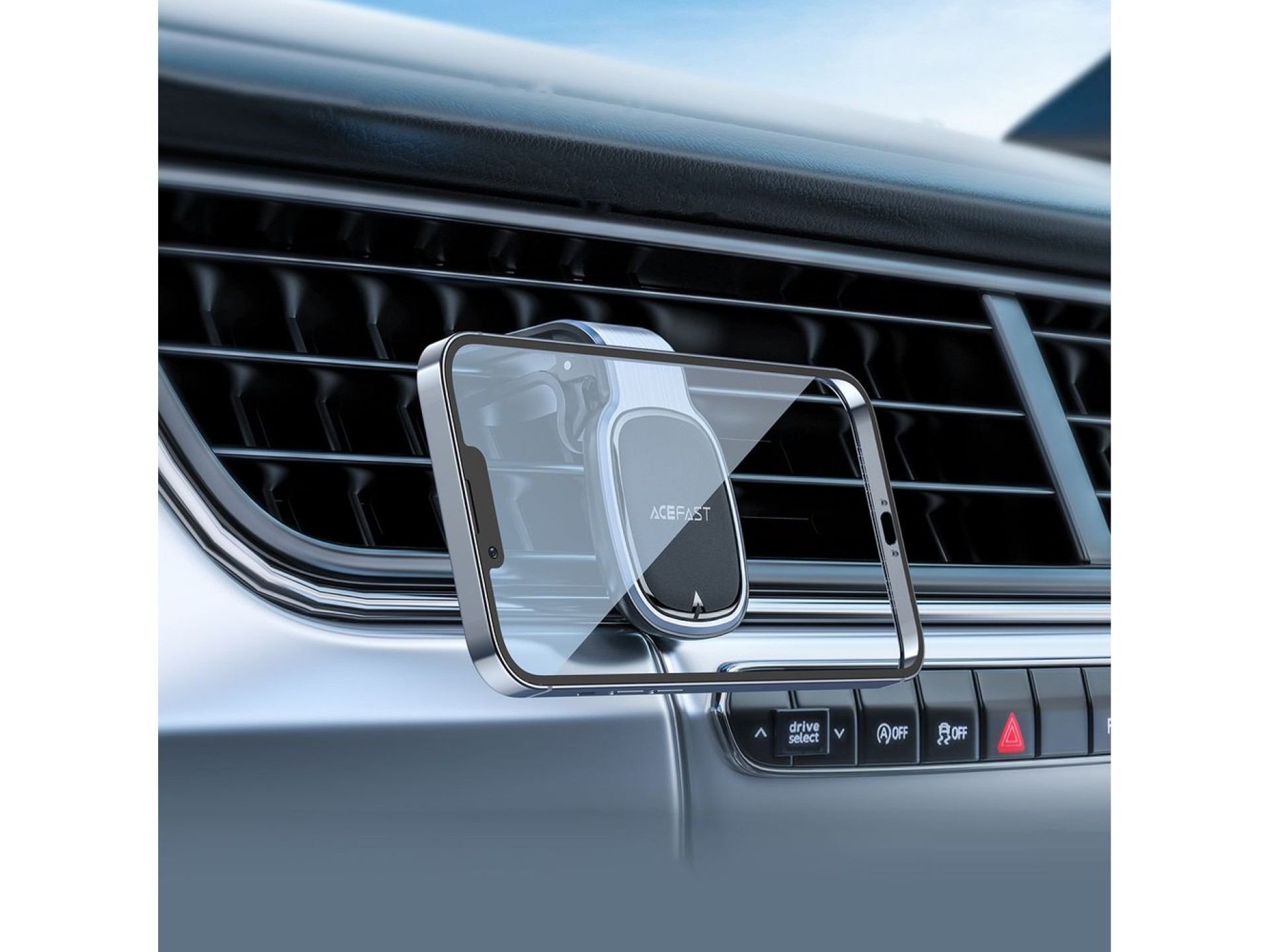 Soporte magnético para rejilla de ventilación de coche Acefast D16 - No requiere MagSafe - Gris