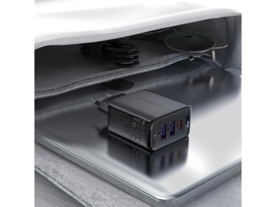 Acefast A57 PD 35W GaN charger 2 x USB-A + USB-C with 3 ports - black Acefast A57 PD 35W GaN charger 2 x USB-A + USB-C with 3 ports - black