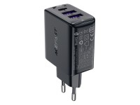 Carregador Acefast A57 PD 35W GaN com 2 portas USB-A + USB-C e 3 portas adicionais - preto Carregador Acefast A57 PD 35W GaN com 2 portas USB-A + USB-C e 3 portas adicionais - preto