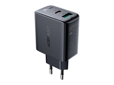 Acefast wall charger USB Type C / USB 32W, PPS, PD, QC 3.0, AFC, FCP black (A5 black)