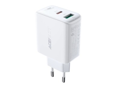 Acefast wall charger USB Type C / USB 32W, PPS, PD, QC 3.0, AFC, FCP white (A5 white) Acefast wall charger USB Type C / USB 32W, PPS, PD, QC 3.0, AFC, FCP white (A5 white)