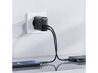 Carregador de parede Acefast USB Tipo C / USB 32W, PPS, PD, QC 3.0, AFC, FCP preto (A5 preto)