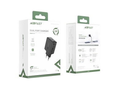 Carregador de parede Acefast USB Tipo C / USB 32W, PPS, PD, QC 3.0, AFC, FCP preto (A5 preto)